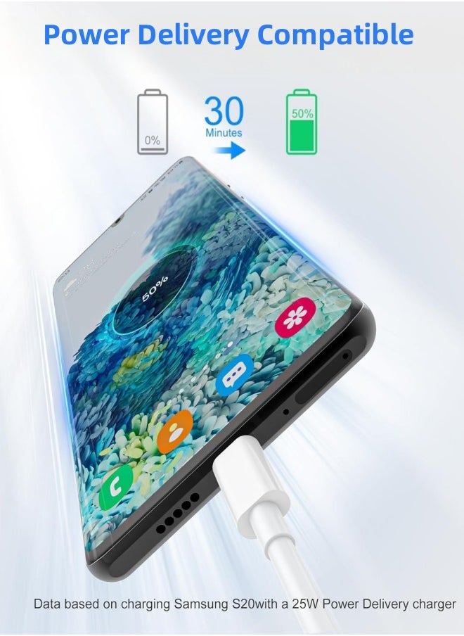 فليفيو - كابل USB C بطول 1 متر، كابل شحن سريع PD بقوة 66 وات، من USB C إلى USB C، مناسب لأجهزة iPhone 15 Pro/15 Pro Max/15/15 Plus، وiPad mini 6، وMacBook Pro/Air، وiPad Pro، وSamsung S23+، وHuawei P60، إلخ، أبيض - Image 1