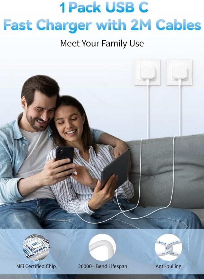 فليفيو - كابل USB C بطول 1 متر، كابل شحن سريع PD بقوة 66 وات، من USB C إلى USB C، مناسب لأجهزة iPhone 15 Pro/15 Pro Max/15/15 Plus، وiPad mini 6، وMacBook Pro/Air، وiPad Pro، وSamsung S23+، وHuawei P60، إلخ، أبيض - Image 1