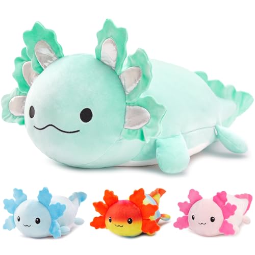 BENINY 4Pcs Axolotl Plush Large Salamander Stuffed Animal Mommy 24 with 3 Babies in Tummy Plushie Pillow Gifts for Kids - Image 1