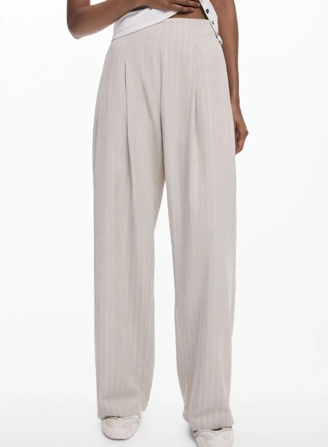 DESIGUAL PLEATED TROUSERS WITH WAISTBAND
