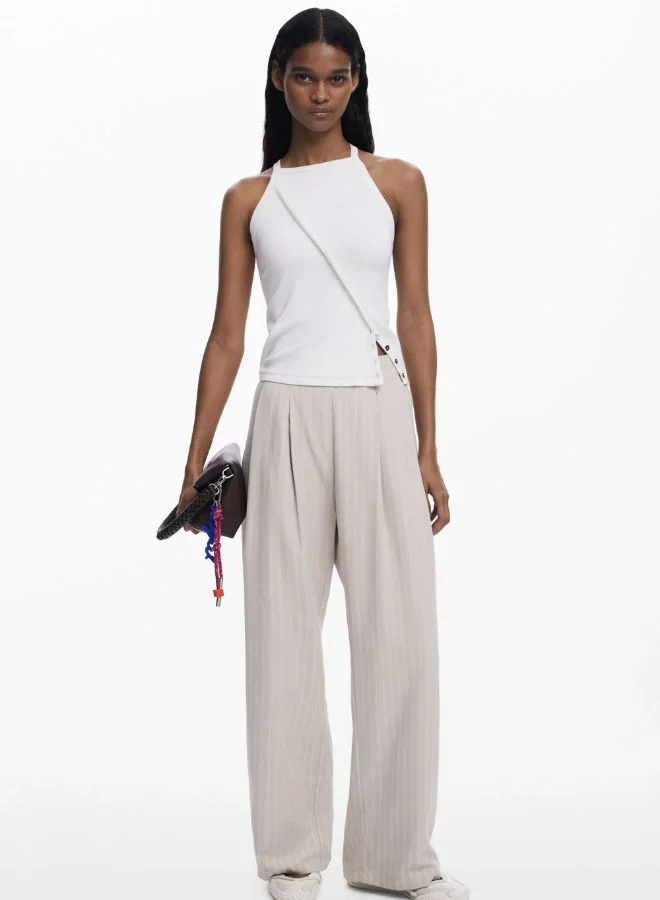 DESIGUAL PLEATED TROUSERS WITH WAISTBAND