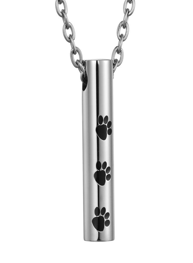 COCO Park Dog Paw Cat Paw Cylinder Pet Memorial Necklace Urn Pendant for Ashes Keepsake Cremation Jewelry - Image 1
