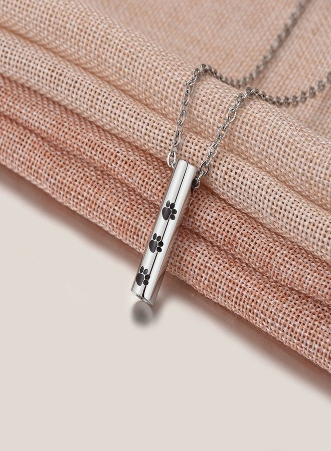 COCO Park Dog Paw Cat Paw Cylinder Pet Memorial Necklace Urn Pendant for Ashes Keepsake Cremation Jewelry - Image 3