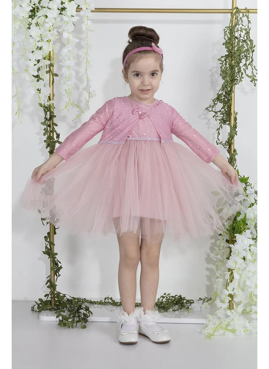 بيبي دولا Minimony 1-5 Years Old Baby Girl Child Eid Graduation Prom Gown Wedding Dress with Bolero 2016