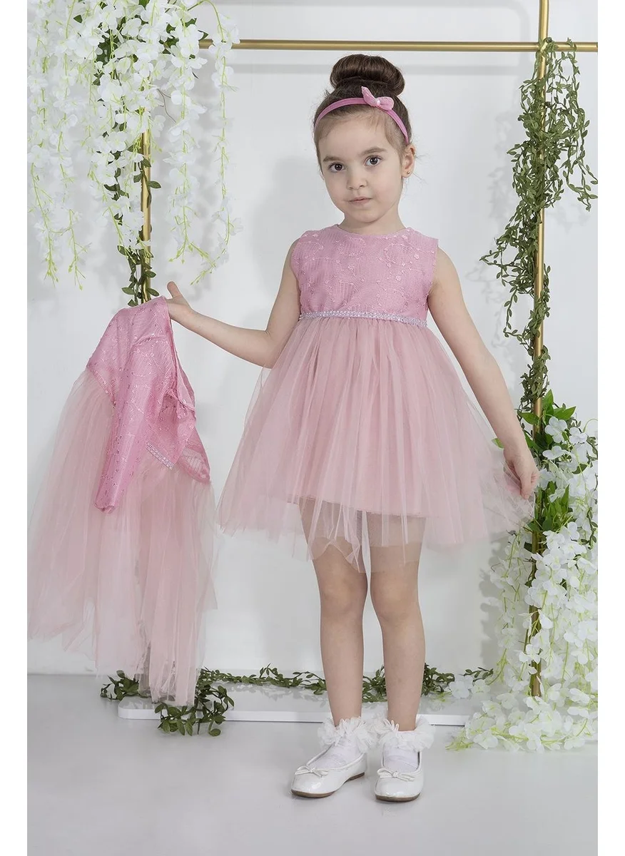 بيبي دولا Minimony 1-5 Years Old Baby Girl Child Eid Graduation Prom Gown Wedding Dress with Bolero 2016