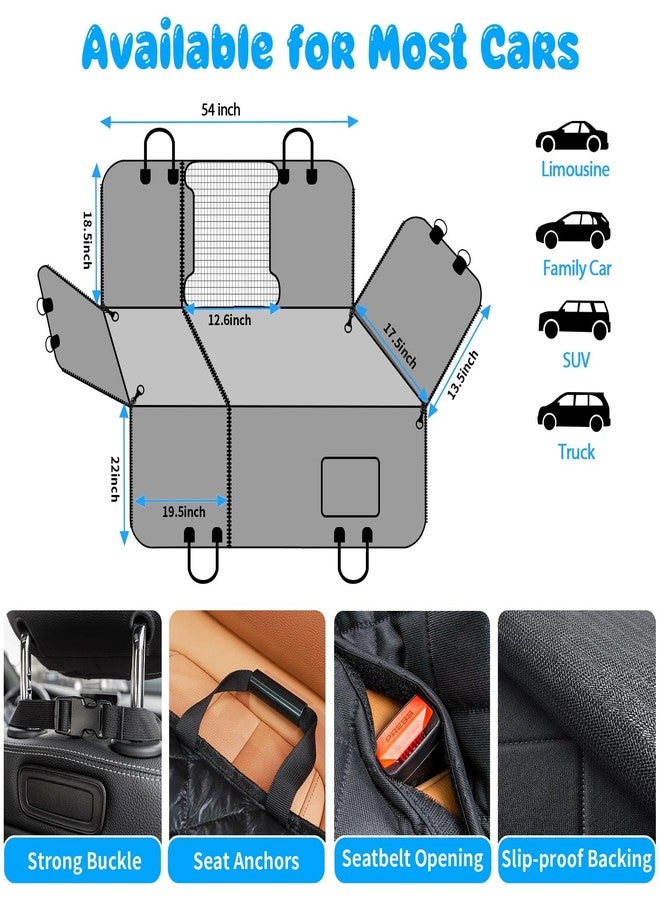 URPOWER Upgraded Dog Seat Covers with Mesh Visual Window 100% Waterproof Dog Car Seat Cover Nonslip Pet Seat Cover for Back Seat with Storage Pockets, Washable Dog Hammock for Cars Trucks and SUVs - Image 5