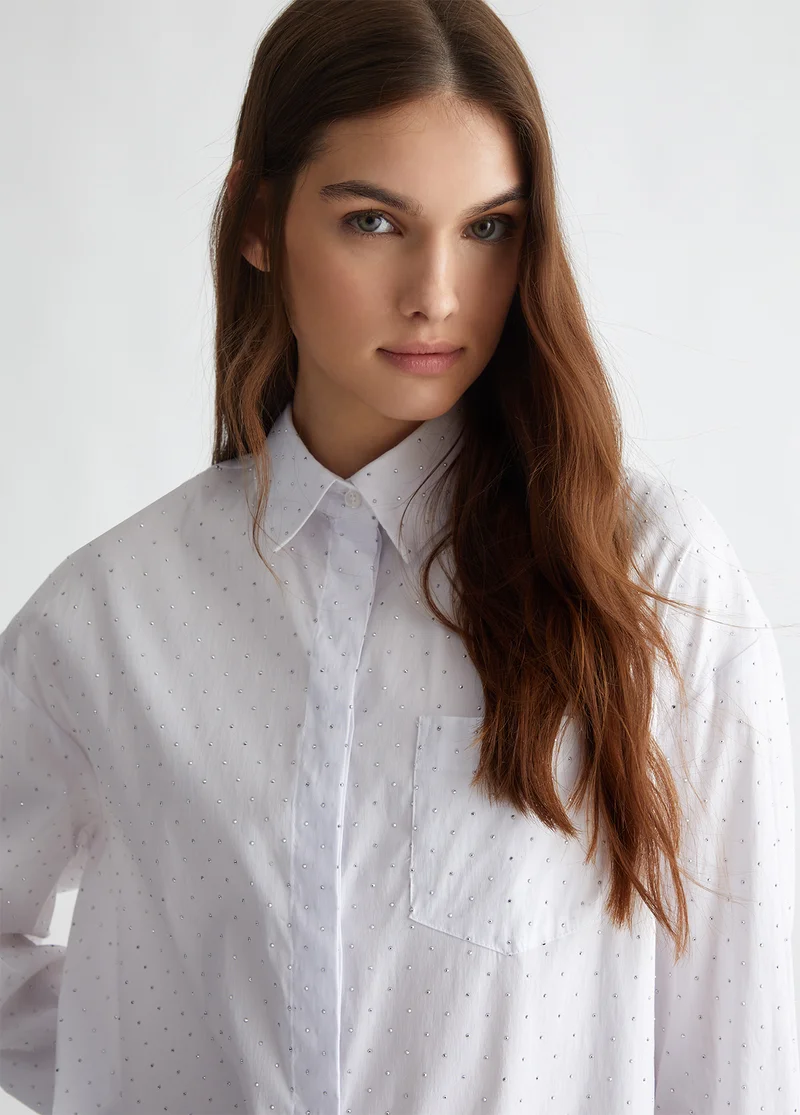 Liu Jo Oversized shirt with mini-studs