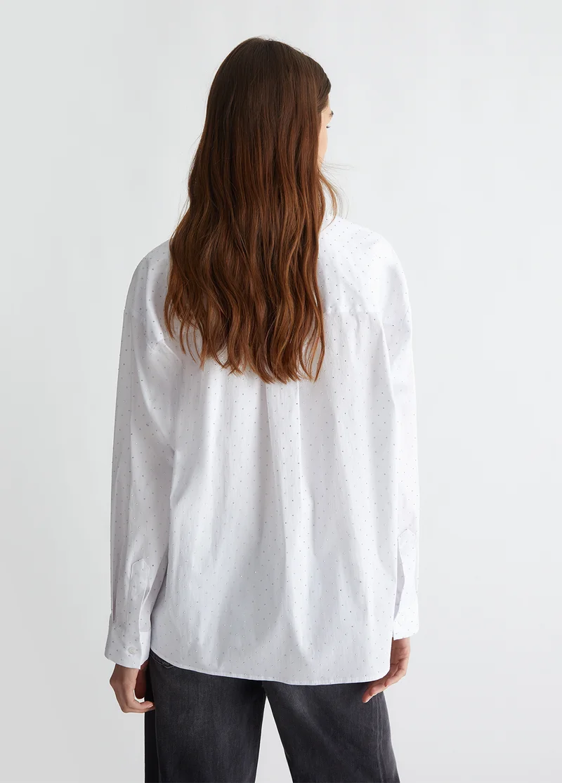 Liu Jo Oversized shirt with mini-studs