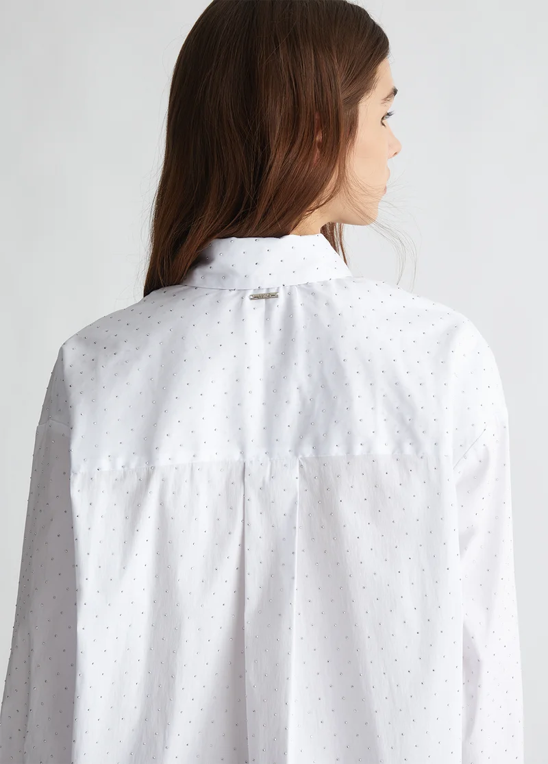 Liu Jo Oversized shirt with mini-studs