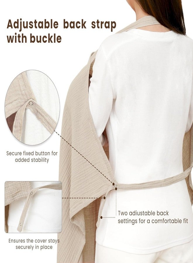 LAYZOO Muslin Nursing Cover for Baby Breastfeeding, Breathable 100% Cotton Breastfeeding Cover with Rigid Hoop for Mother Nursing Apron, Multi-use Carseat Canopy - Image 5