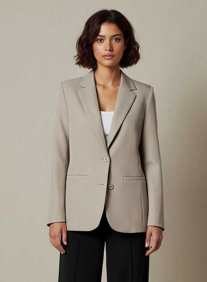 Splash FAV Regular Fit Twill Blazer with Button Closure
