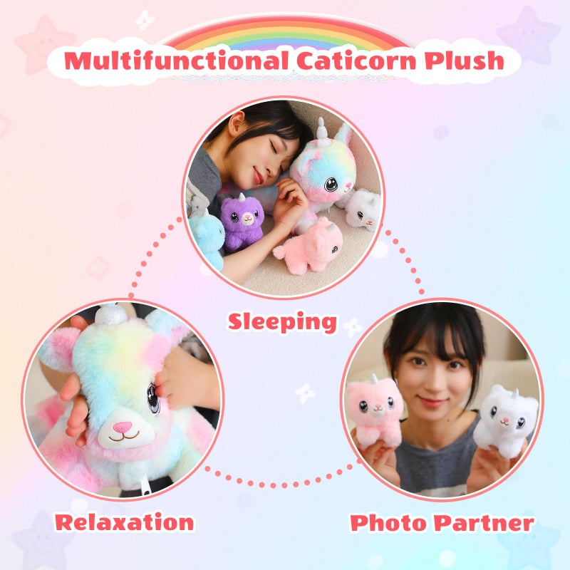 SQEQE Unicorn Cat Plush Mommy Cat Unicorn with 4 Cute Baby Kittens - Plushies Birthday Gifts for Boys and Girls - Image 5