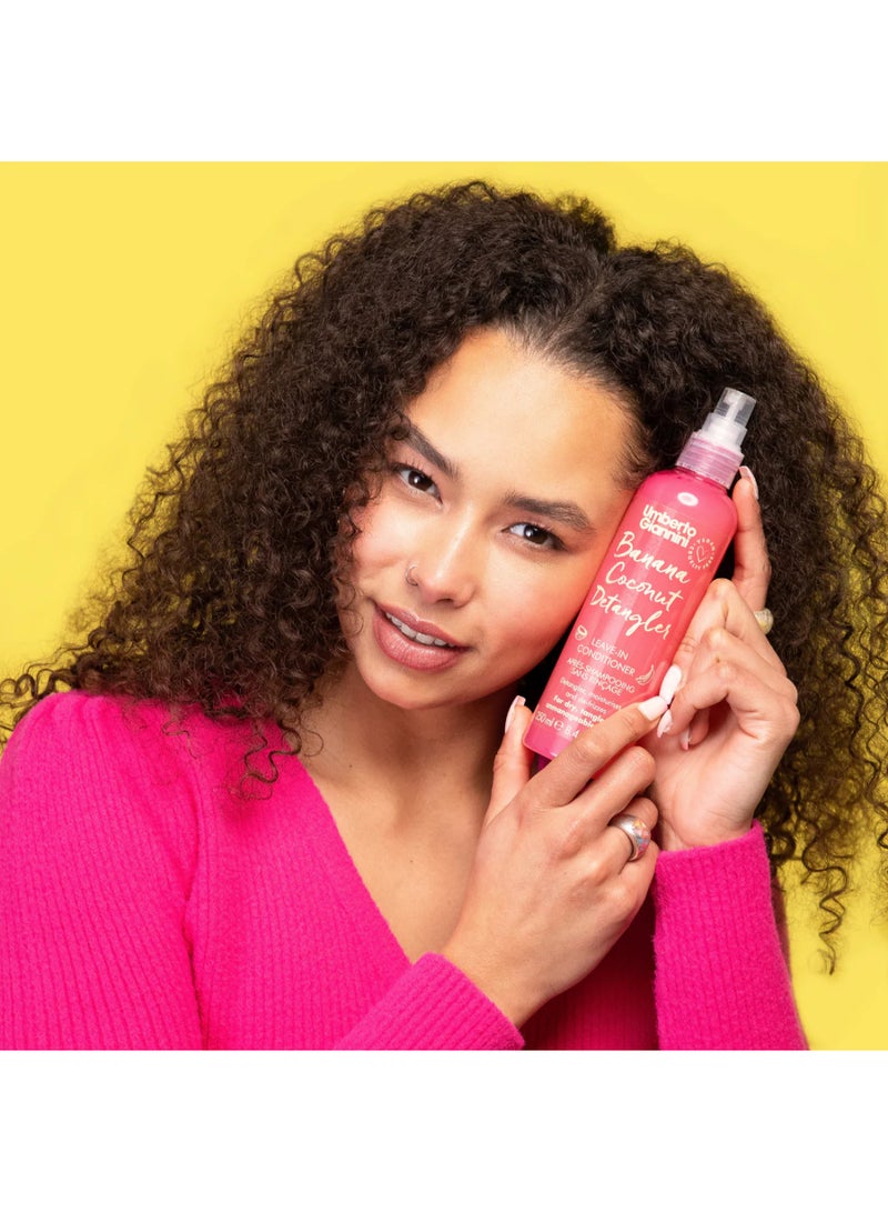 Umberto Giannini Banana & Coconut Leave-In Detangler - Instantly Smoothes Knots & Tangles, Hydrates & Strengthens Hair, Leaves a Tropical Scent (250 ml) - Image 2