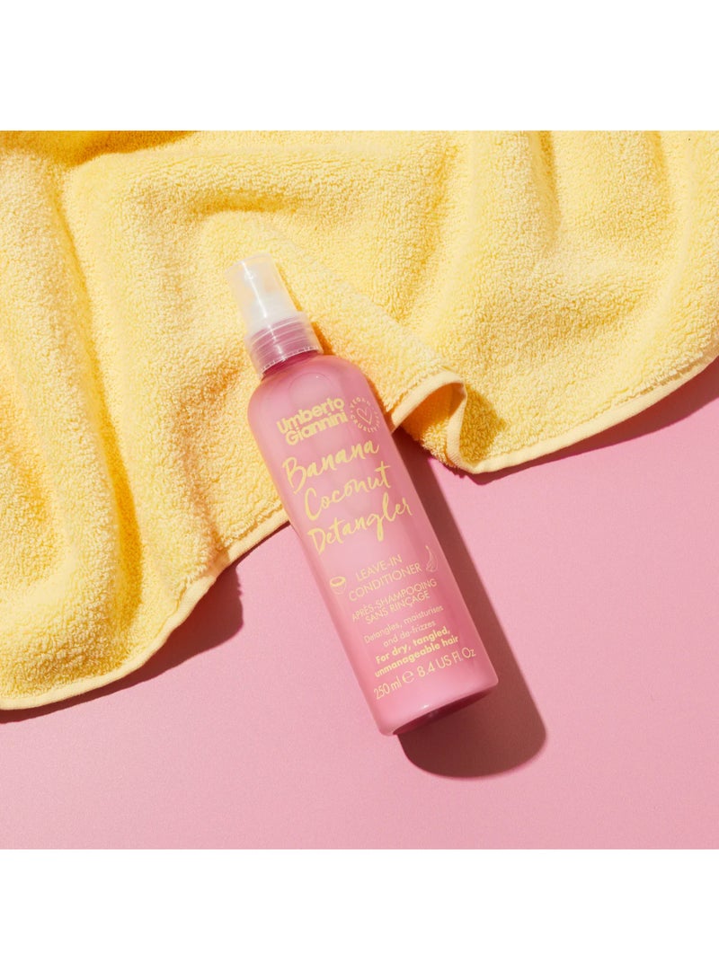 Umberto Giannini Banana & Coconut Leave-In Detangler - Instantly Smoothes Knots & Tangles, Hydrates & Strengthens Hair, Leaves a Tropical Scent (250 ml) - Image 4