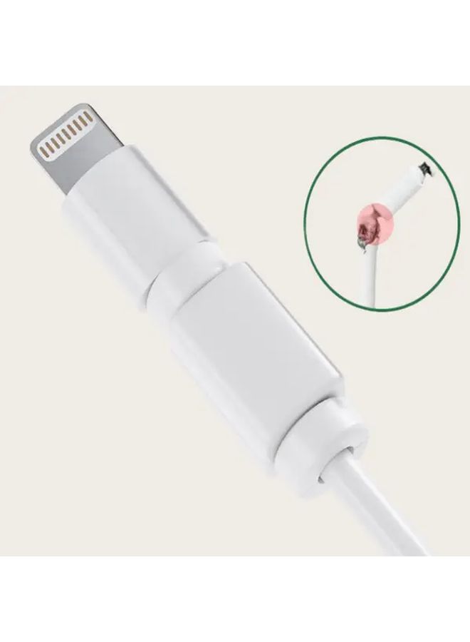 White 4pcs PVC Cable Protector Anti Breakage Cord Reinforcement for Phone Tablet - Image 4