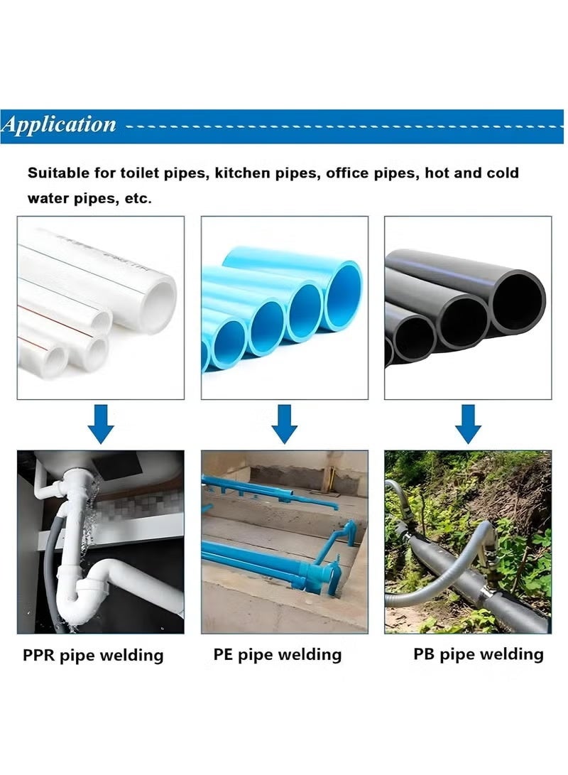 Plastic Pipe Welding Machine Kit Professional Pipe Welding Tool for PPR PB PE Pipes 1500 W - Image 3