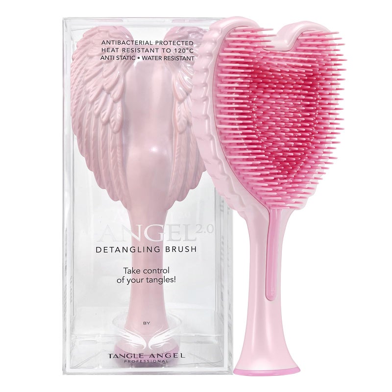 Tangle Angel Detangling Hair Brush - Anti Static Angel Wing Hair Brush with Soft & Flexible Bristle for Straight & Wavy Hair, Women Detangler Brushes for Dry & Wet Hair, Gloss Pink - Image 1