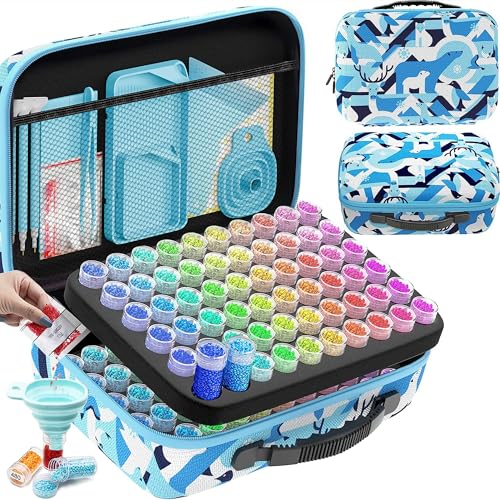 ARTDOT 120 Slots Storage Container for Diamond Art Kits for Adults,Portable Bead Storage Boxes for Diamond Painting Accessories and Tools - Image 1