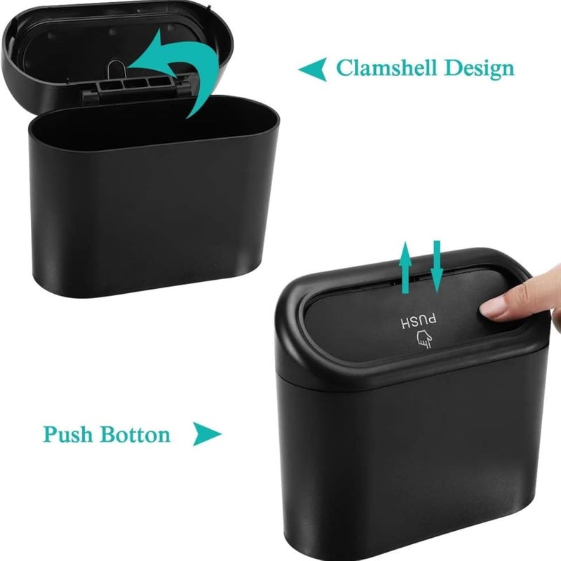 TASMAX car mini car dustbin accessories for Car Trash Bin Can Holder Dustbin Hanging: Black Automotive Garbage Can Bin Trash Container for Auto Cars, Dust Bin, Home, Office,(Black Pac for 1) - Image 3