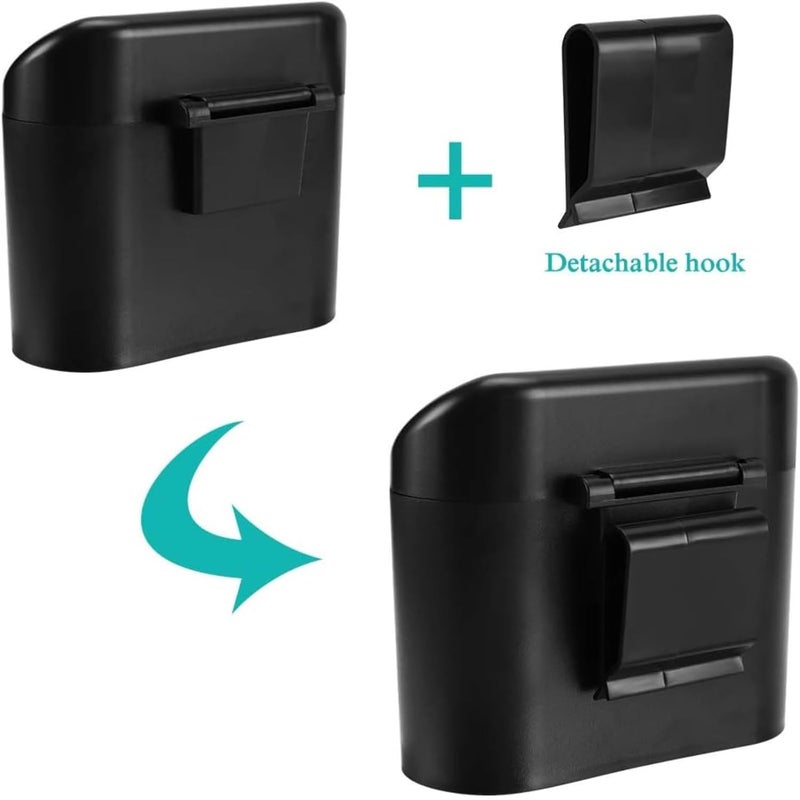 TASMAX car mini car dustbin accessories for Car Trash Bin Can Holder Dustbin Hanging: Black Automotive Garbage Can Bin Trash Container for Auto Cars, Dust Bin, Home, Office,(Black Pac for 1) - Image 2