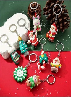 Generic Multicolor Christmas Medallions with Silicone Pendant for All Ages Christmas Gifts for Kids in Multiple Shapes and Colors 10cm 4 PCS Christmas Keyring  - Image 1