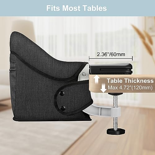 JOZZVE Hook On High Chair, Jozzve Baby High Chair, Portable High Chair for Travel, Foldable Fast Table Chair with Storage Bag, Baby Feeding Seat Clip On High Chair for Home and Travel (Bright Blue) - Image 2