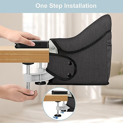 JOZZVE Hook On High Chair, Jozzve Baby High Chair, Portable High Chair for Travel, Foldable Fast Table Chair with Storage Bag, Baby Feeding Seat Clip On High Chair for Home and Travel (Bright Blue) - Image 3