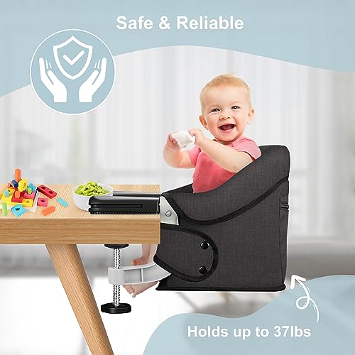 JOZZVE Hook On High Chair, Jozzve Baby High Chair, Portable High Chair for Travel, Foldable Fast Table Chair with Storage Bag, Baby Feeding Seat Clip On High Chair for Home and Travel (Bright Blue) - Image 4