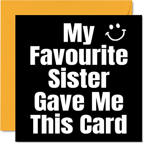 Stuff4 Funny Birthday Cards for Brother - My Favourite Sister - Joke Happy Birthday Card for Brother from Sister, Birthday Gifts, 5.7 x 5.7 Inch Humor Sibling Bro Sis Greeting Cards Gift - Image 1