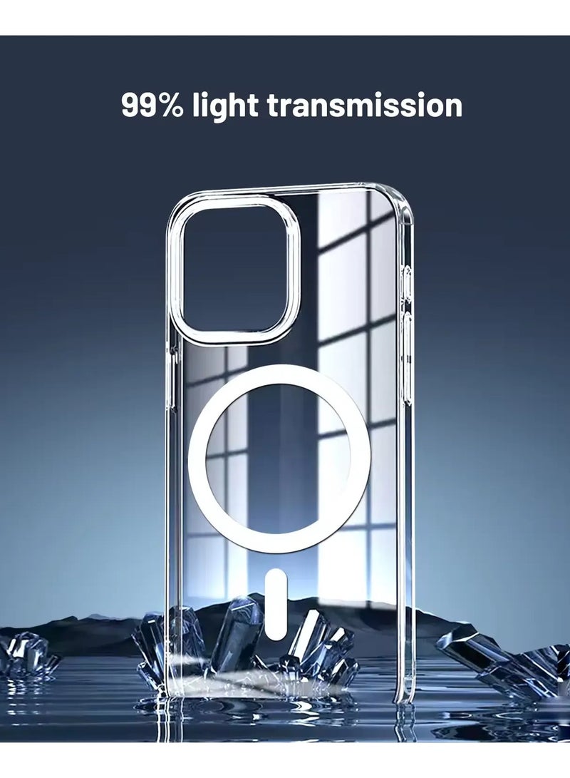 I Phone 14 plus Clear transparent TPU Case, Cover ,  Magnetic , Wireless Charging, Scratch & Yellowing Resistant, Drop Protection - Image 1