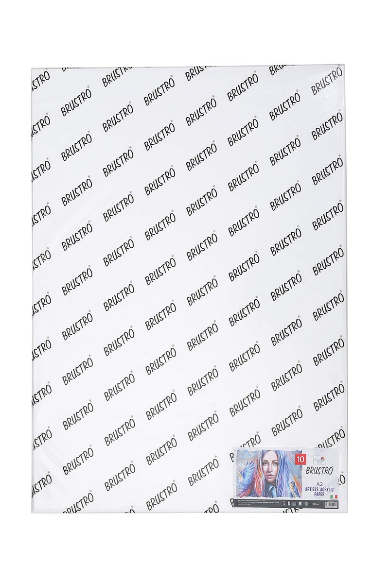 Brustro Artists Acrylic Paper | 400 GSM, A2, 10 Sheets | Acid Free, Ideal for Acrylic Painting, Oil & Tempera, Multipurpose Use for Students, Professionals. - Image 3