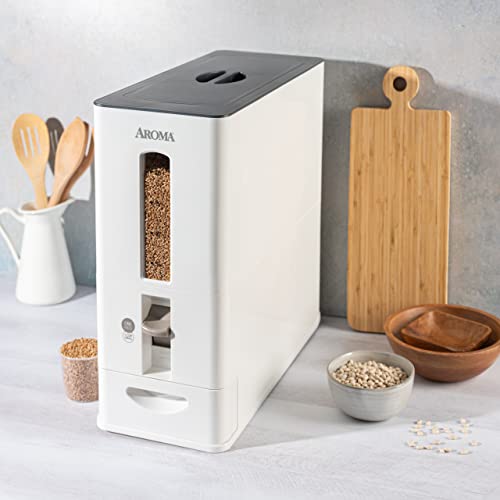 Aroma Housewares 27lbs Large Rice Dispenser, 7.25 x 16.5 x 16.5 inches, White - Image 5