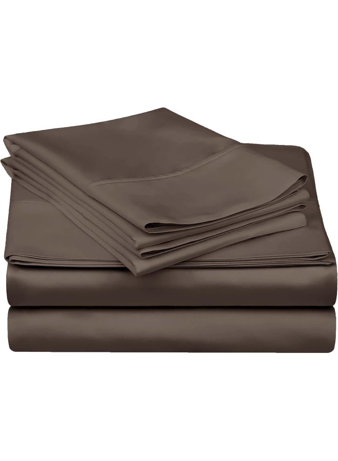 Impressions Superior Long-Staple Combed Cotton 300 Thread Count Eastern King 4-Piece Sheet Set, Deep Pocket, Single Ply, Solid, Grey - Image 1