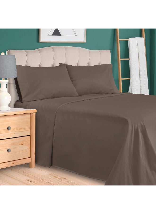 Impressions Superior Long-Staple Combed Cotton 300 Thread Count Eastern King 4-Piece Sheet Set, Deep Pocket, Single Ply, Solid, Grey - Image 2