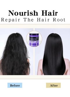 KERATIN 500ml Keratin Hair Care Balance Hair Mask Rapidly Repairs and Nourish Damaged and Coarse Hair Natural Moisturizer Hydrating Smoothing Shining Strengthening Keratin Hair Mask Lavender  - Image 2