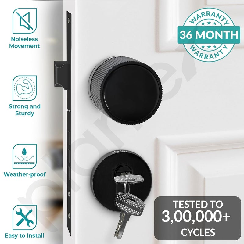Plantex Door LockMortise Lock for Main DoorHandle Lock Set for HomeOffice Door Accessories Black - Image 2