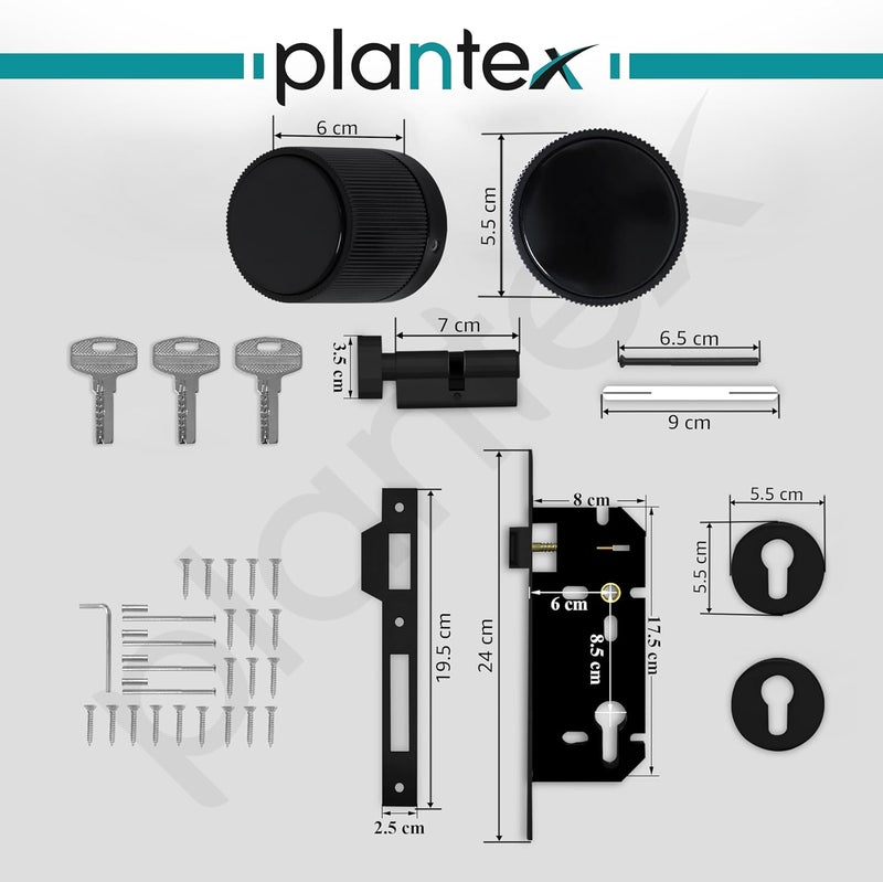 Plantex Door LockMortise Lock for Main DoorHandle Lock Set for HomeOffice Door Accessories Black - Image 3
