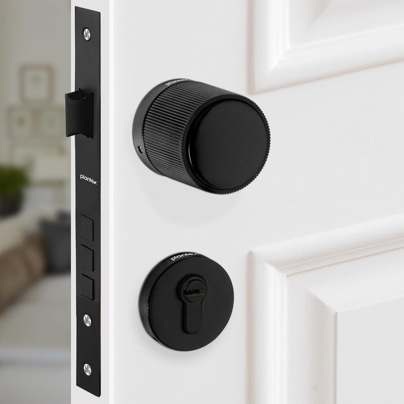 Plantex Door LockMortise Lock for Main DoorHandle Lock Set for HomeOffice Door Accessories Black - Image 1