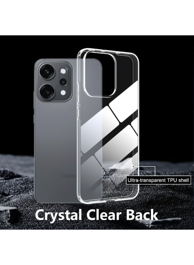 جراب هاتف محمول لهاتف Oppo Reno 14 Pro 5G، جراب حماية مرن من السيليكون السائل، جراب عالي الجودة من السيليكون ومادة TPU الممتازة لهاتف Oppo Reno 14 Pro 5G - شفاف - Image 4