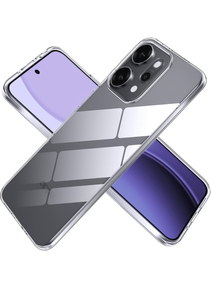 جراب هاتف محمول لهاتف Oppo Reno 14 Pro 5G، جراب حماية مرن من السيليكون السائل، جراب عالي الجودة من السيليكون ومادة TPU الممتازة لهاتف Oppo Reno 14 Pro 5G - شفاف - Image 1