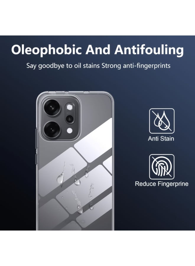 جراب هاتف محمول لهاتف Oppo Reno 14 Pro 5G، جراب حماية مرن من السيليكون السائل، جراب عالي الجودة من السيليكون ومادة TPU الممتازة لهاتف Oppo Reno 14 Pro 5G - شفاف - Image 3