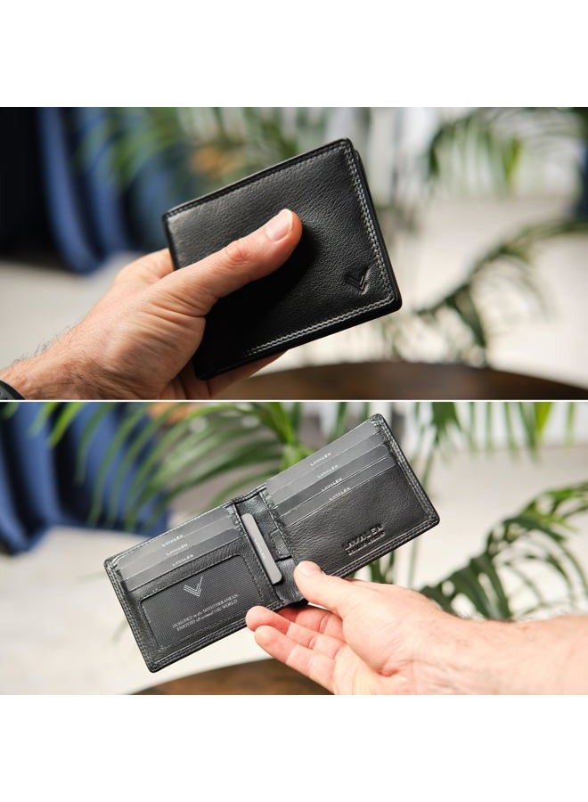 Lavalen Soft Leather Wallets for Men UK - RFID Blocking - Stylish Mens Wallet with Coin Pocket Everyday Use - Holds Bills, Credit Cards, Coins - Leather Craftsmanship, Black Wallet, Modern - Image 5