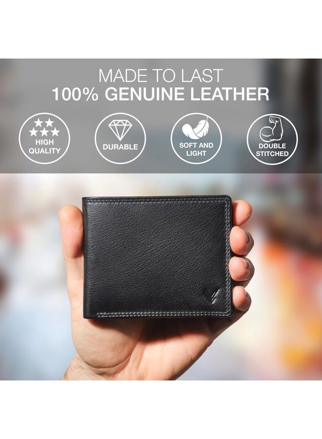 Lavalen Soft Leather Wallets for Men UK - RFID Blocking - Stylish Mens Wallet with Coin Pocket Everyday Use - Holds Bills, Credit Cards, Coins - Leather Craftsmanship, Black Wallet, Modern - Image 2