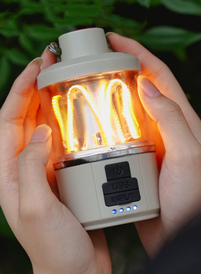 ضوء التخييم في الهواء الطلق ، عمر بطارية طويل ، ضوء دافئ ضوء خيمة جو LED ، ضوء تنغستن ريترو متعدد الوظائف ، مصباح يدوي قابل لإعادة الشحن - Image 4