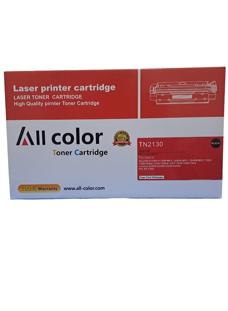 اول كلور خرطوشة حبر متوافقة مع طابعات Brother TN-2130 TN2130 أسود HL-2140، HL-2150N، HL-2170W، DCP-7030، MFC-7430، MFC-7450، MFC-7840N حبر ليزر أسود. - Image 2