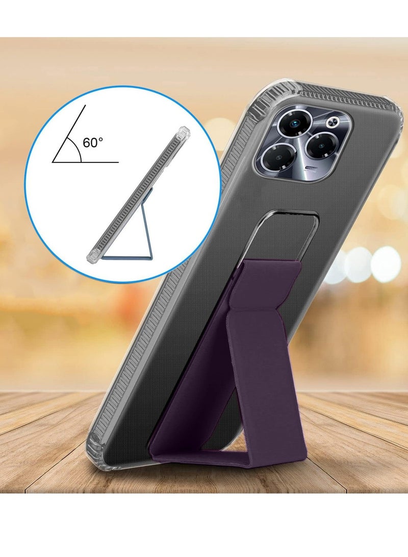 Wtech Infinix Note 40X 5G 2024 TPU Hand Grip Air Pillow Case Cover - Clear/Eggplant Purple - Image 3