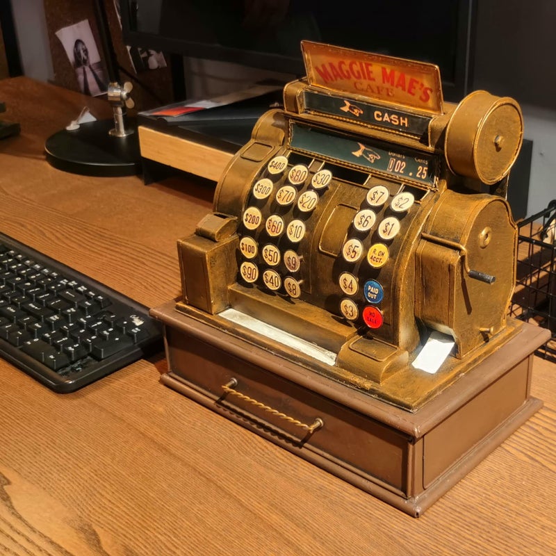 VANLAXY Vintage Cash Register Model Piggy Bank Money Bank Storage Box Jewelry Box Ring Trinket Case Cabinet Figurine Cafe Bar Window Decor Model Home Desk Decoration - Image 2