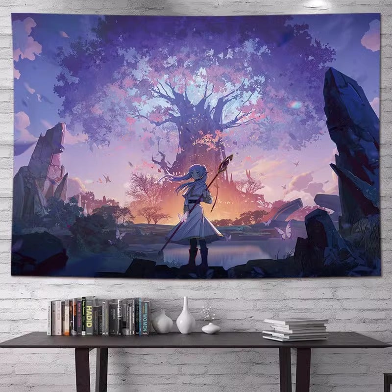 New Background Cloth Secondary Animation Hanging Cloth Room Tapestry Dormitory Decoration Ins Wall Cloth Buried Lily - Image 1