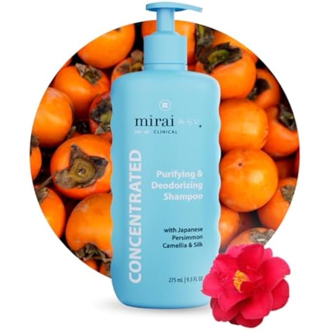 Mirai Clinical Persimmon Shampoo â€“ Old People Smell Eliminator, NonenalÂ® Solution - Safe for Color-Treated and Mature Hair - Sulfate-Free, Paraben-Free, Clarifying Shampoo For Women and Men