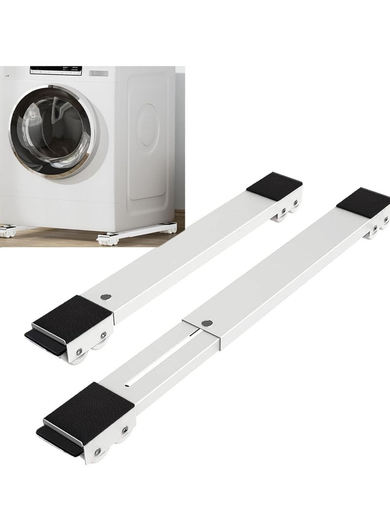DubaiGallery Cart Universal Mobile Roller Stand, with Wheels, for Washer Dryer Laundry Pedestal Fridge Silver  - Image 2